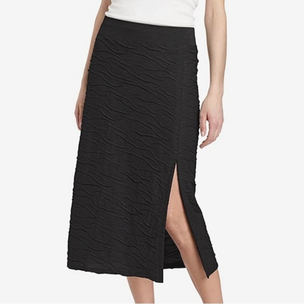 Horny Toad Black Textured Midi Skirt